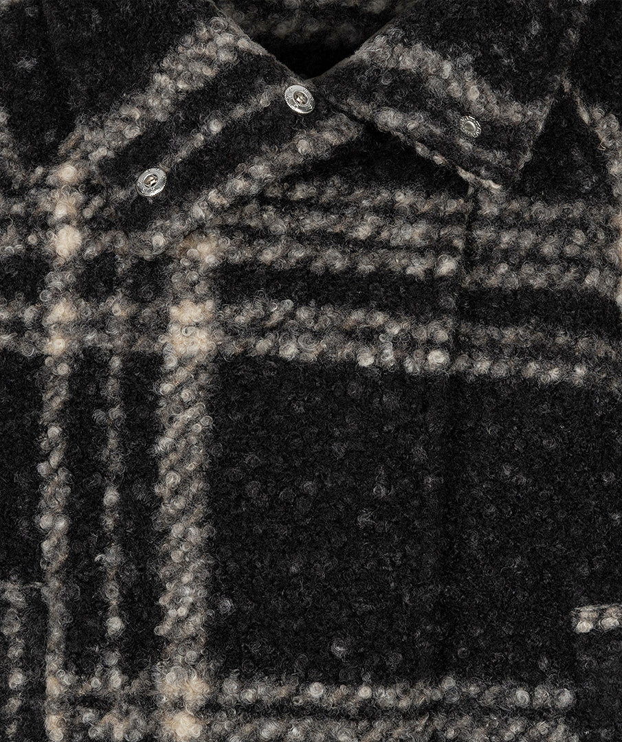 Jas Ruit Boucle Zwart