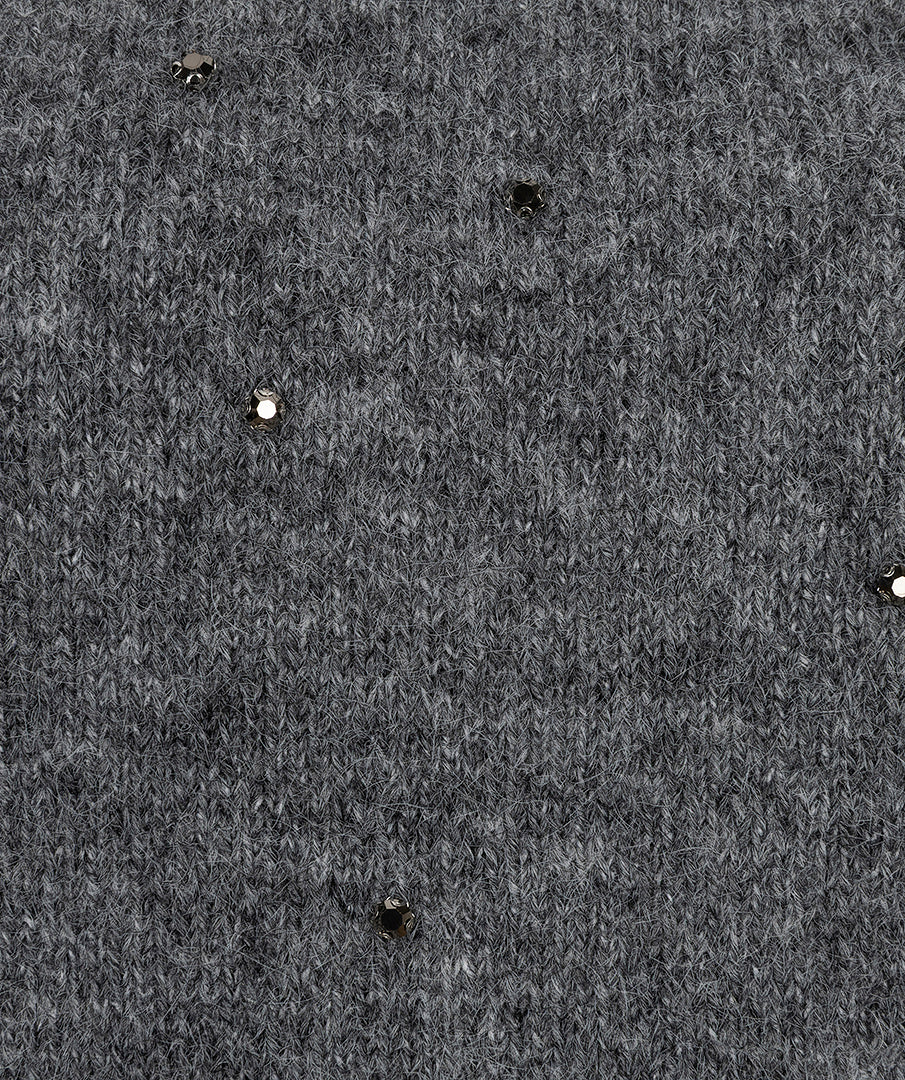 Trui Strass Korte Mouw Grijs