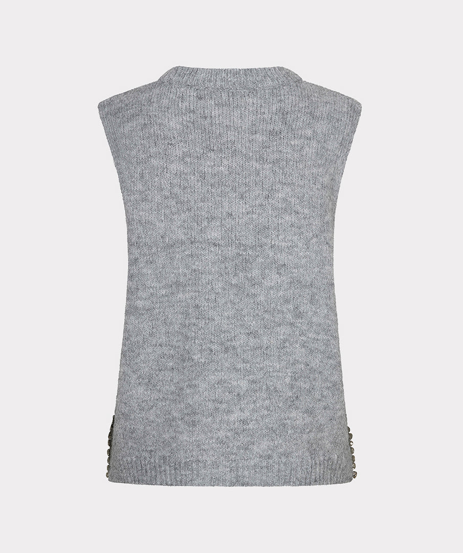 Gilet Strass Lichtgrijs