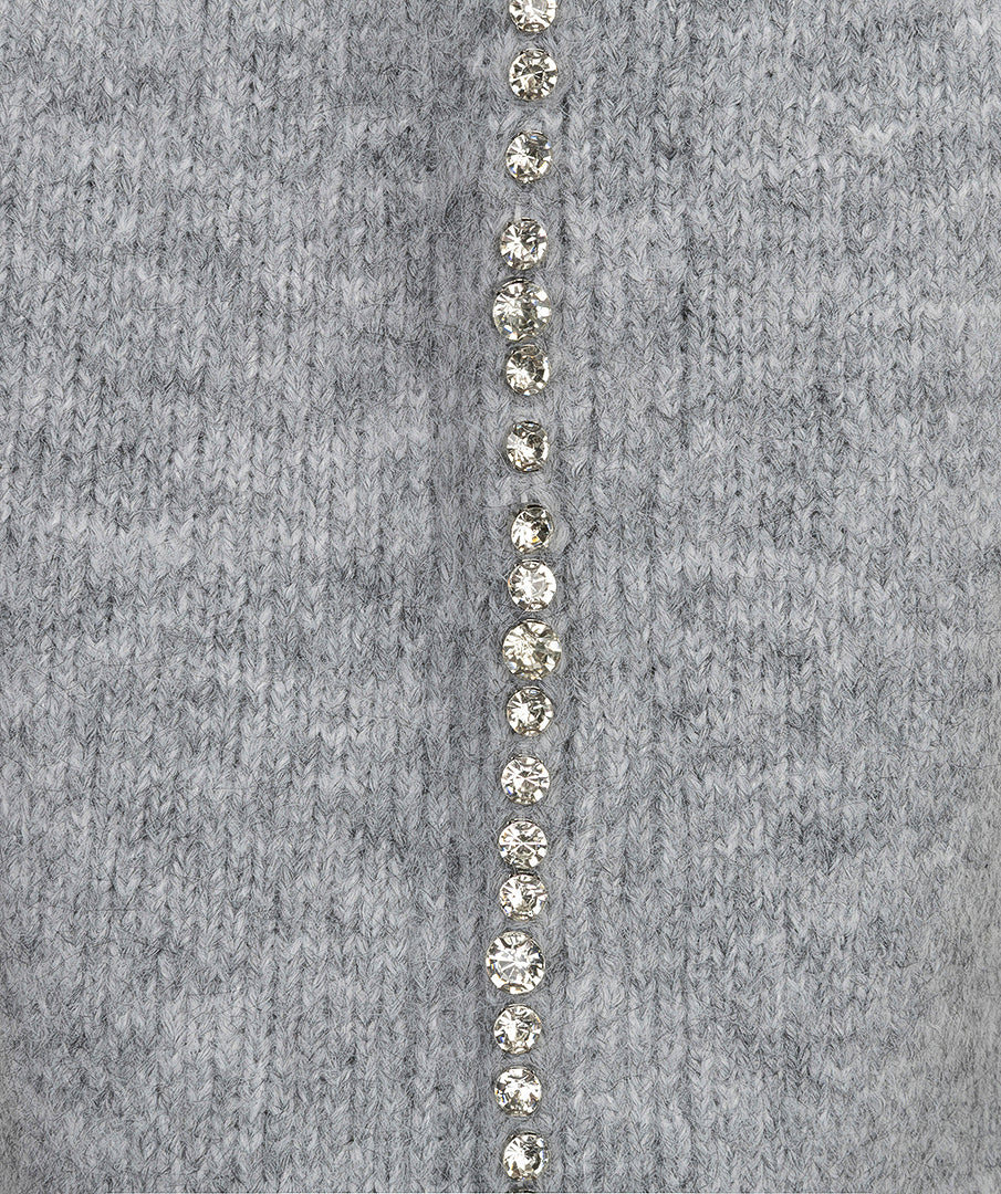 Gilet Strass Lichtgrijs