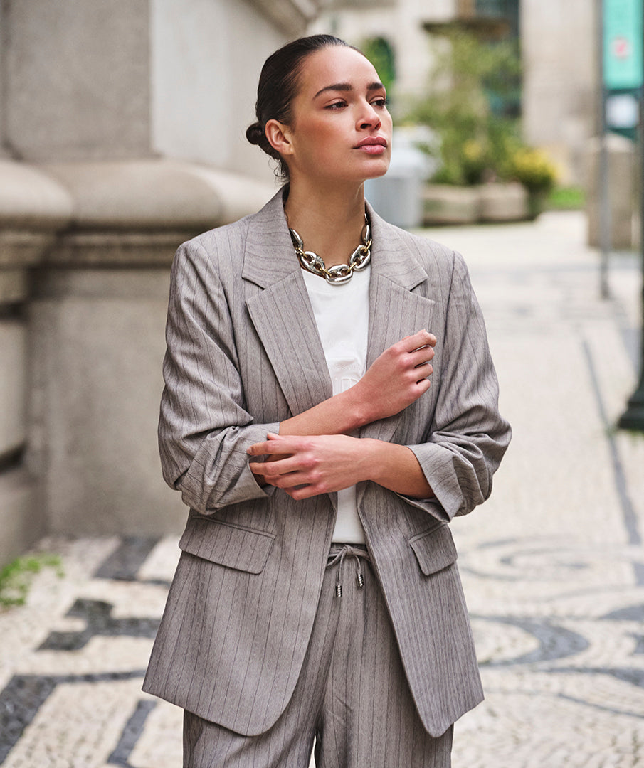 Blazer Visgraat Grijs