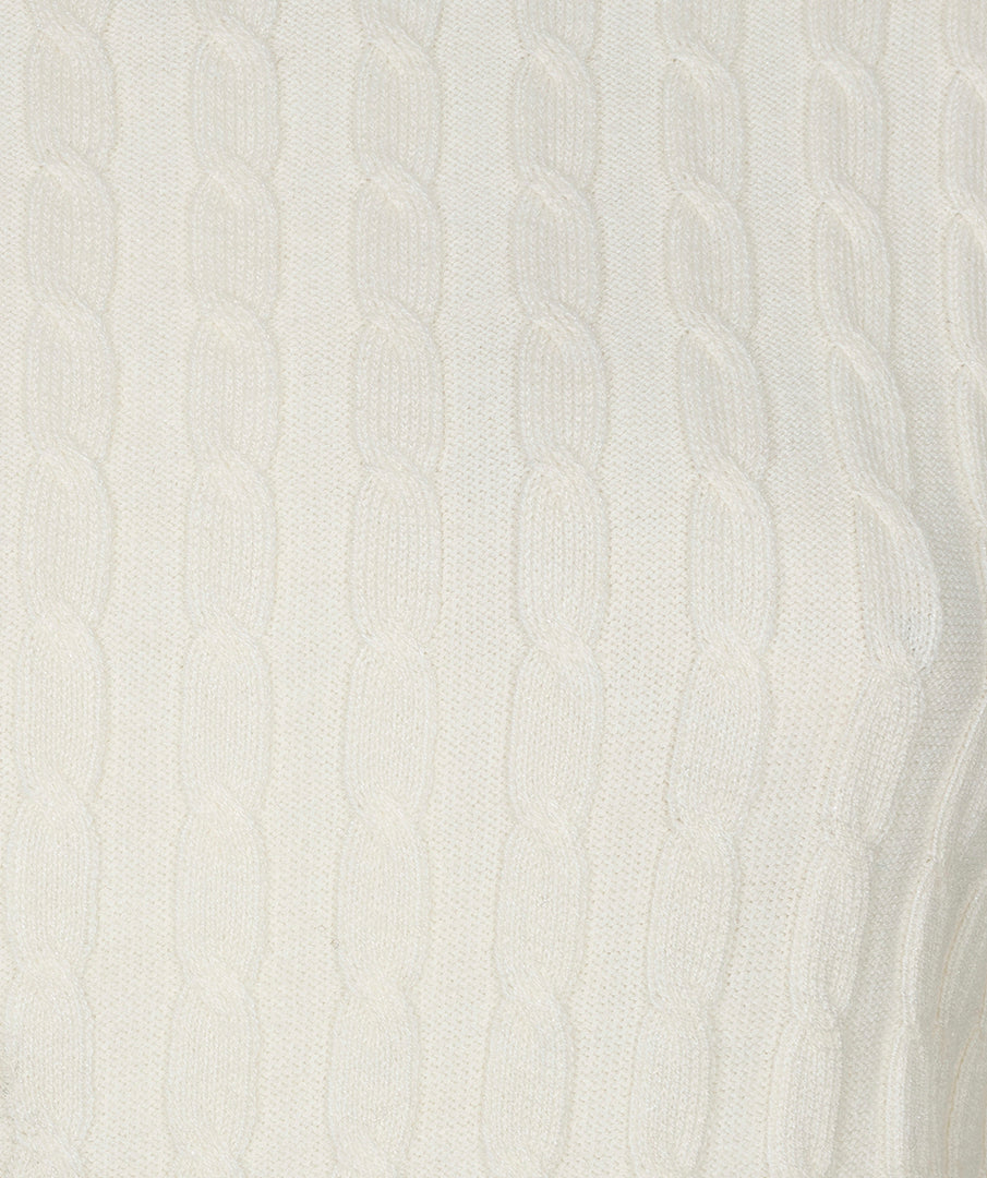 Trui Kabel Korte Mouw Beige