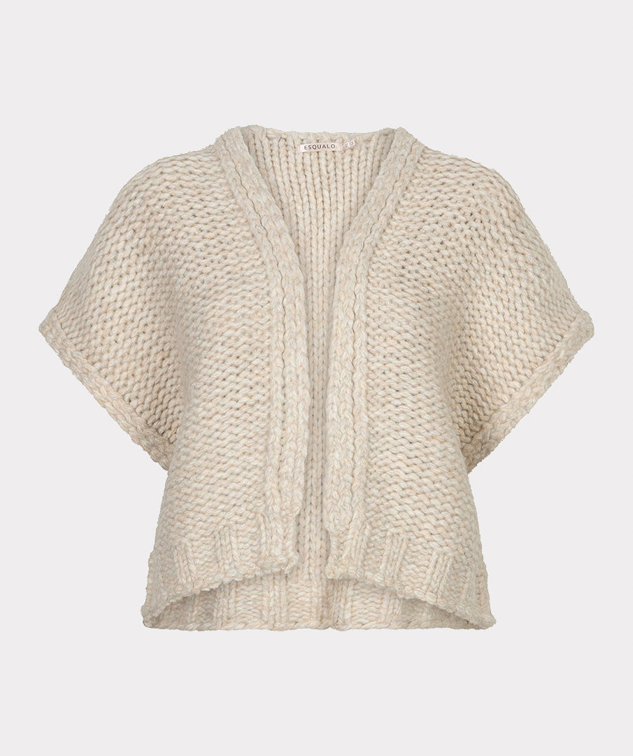 Gilet Grofgebreid Beige