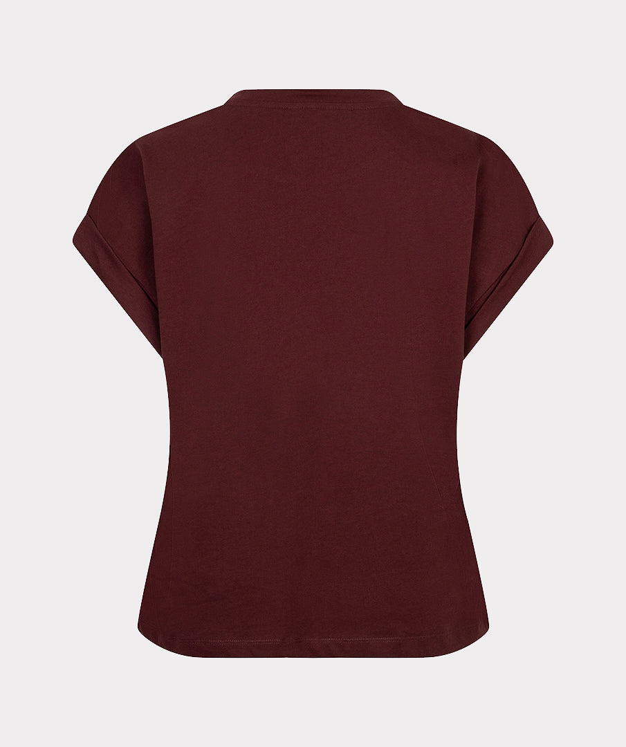T-shirt Satijn Bordeaux