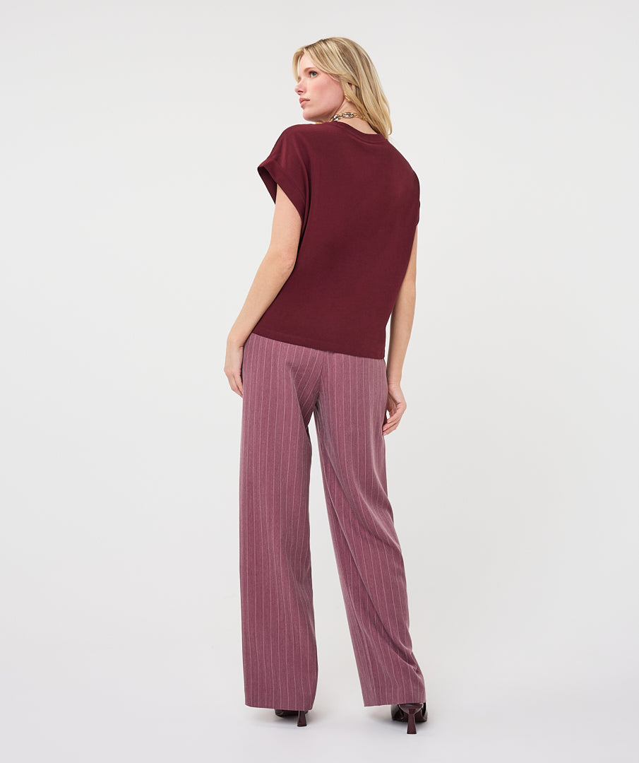 T-shirt Satijn Bordeaux