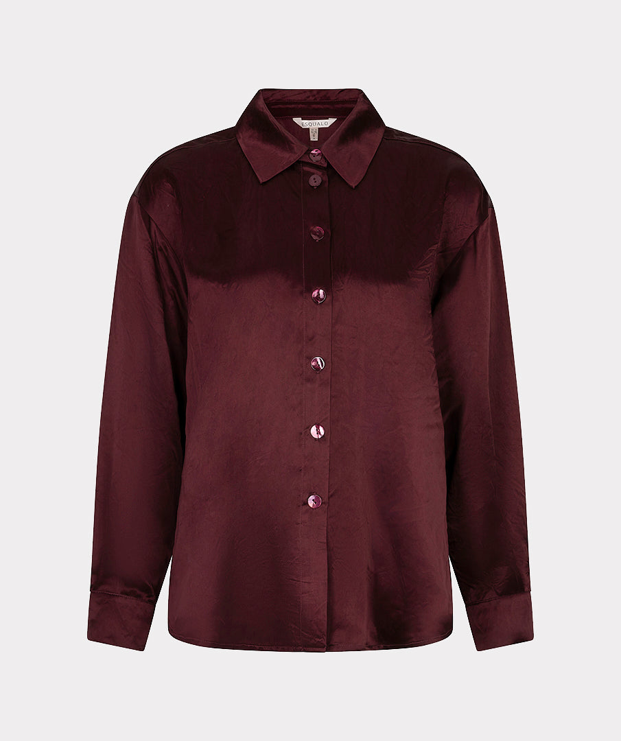 Blouse Oversized Satijn Bordeaux