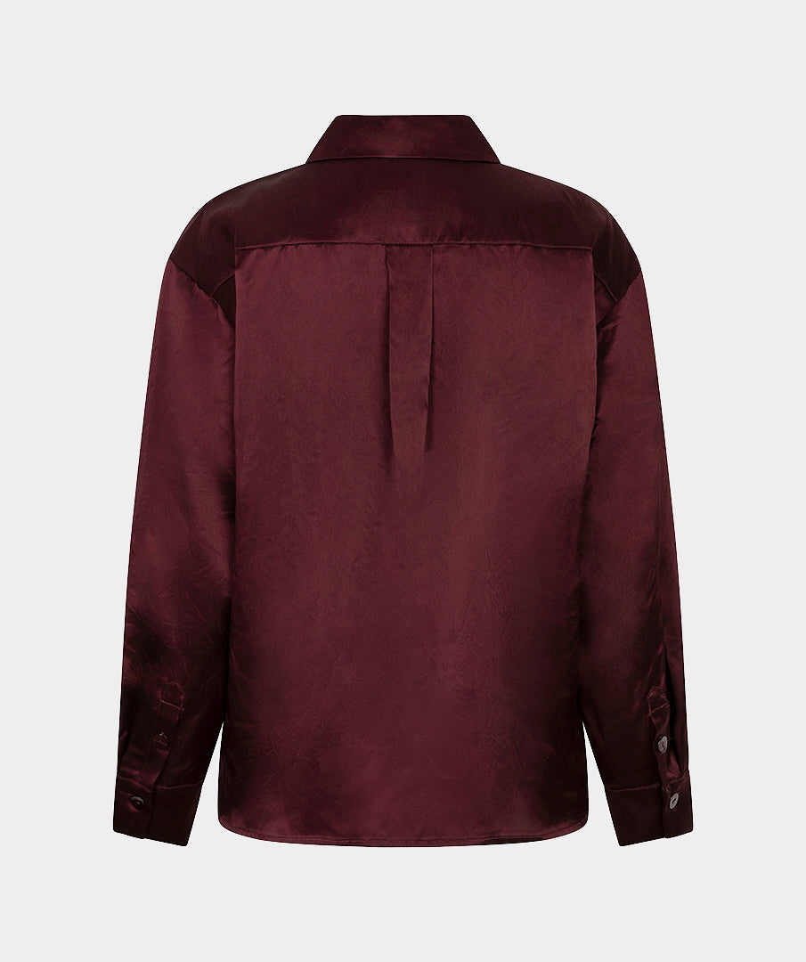 Blouse Oversized Satijn Bordeaux
