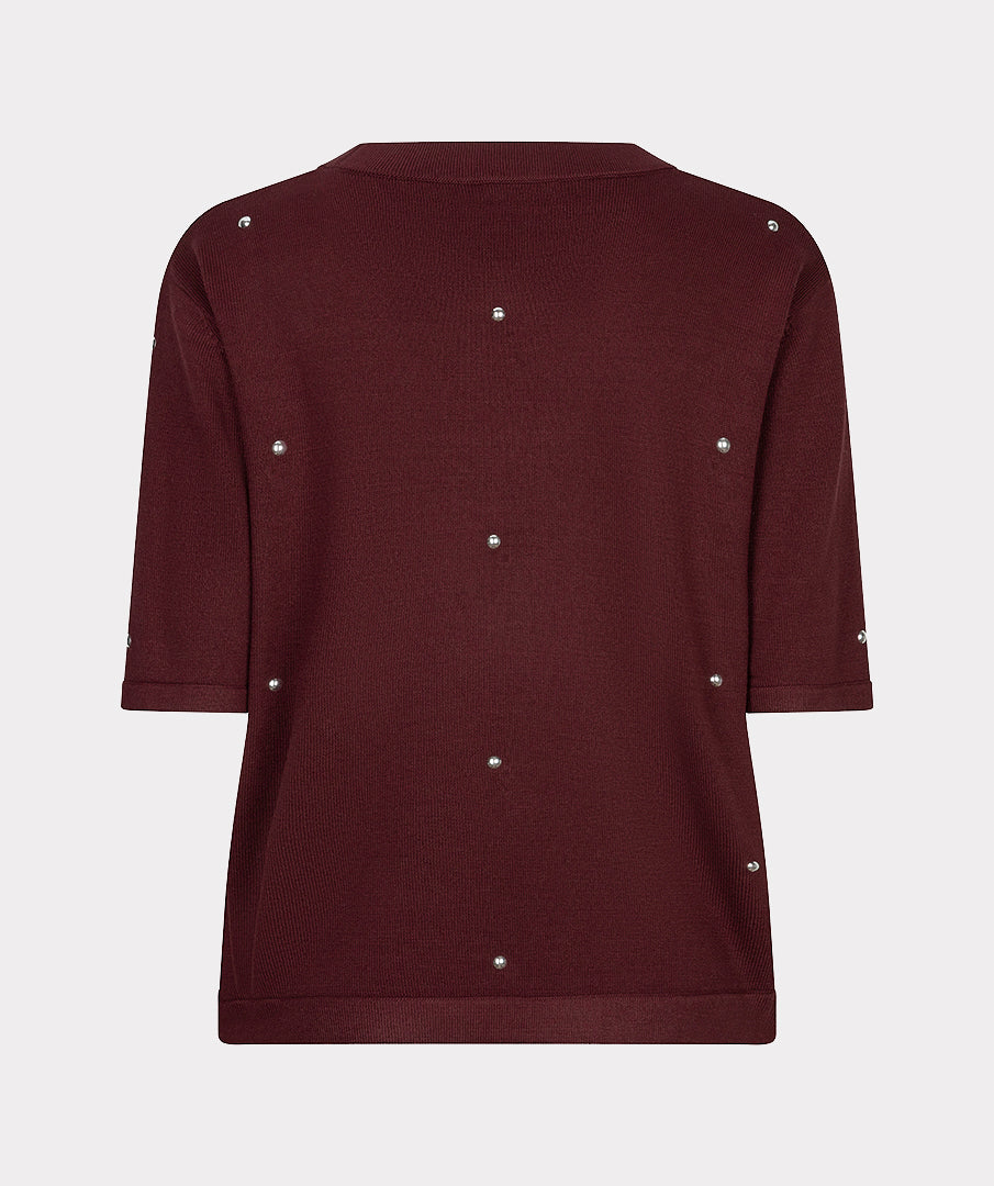 Trui Zilveren Studs Bordeaux