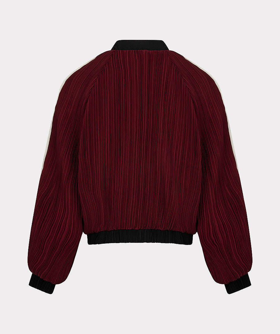 Bomber Plisse Bordeaux