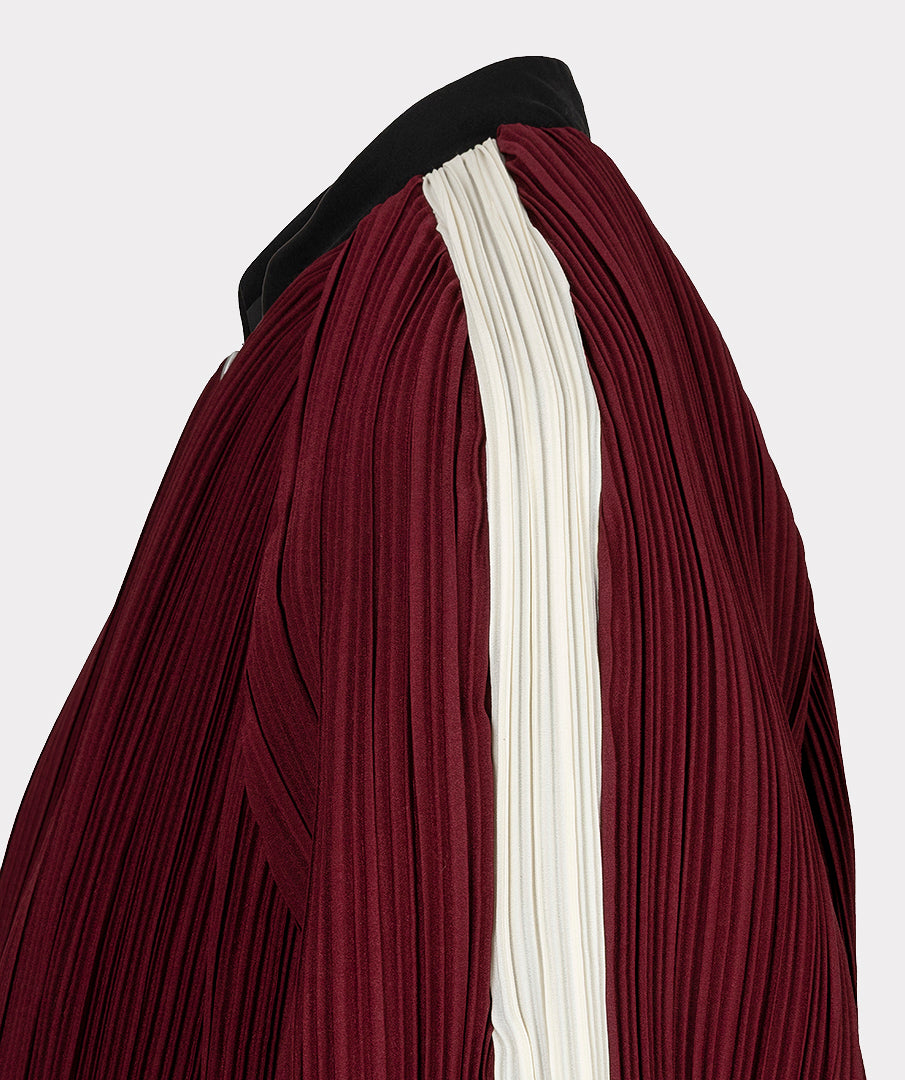 Bomber Plisse Bordeaux