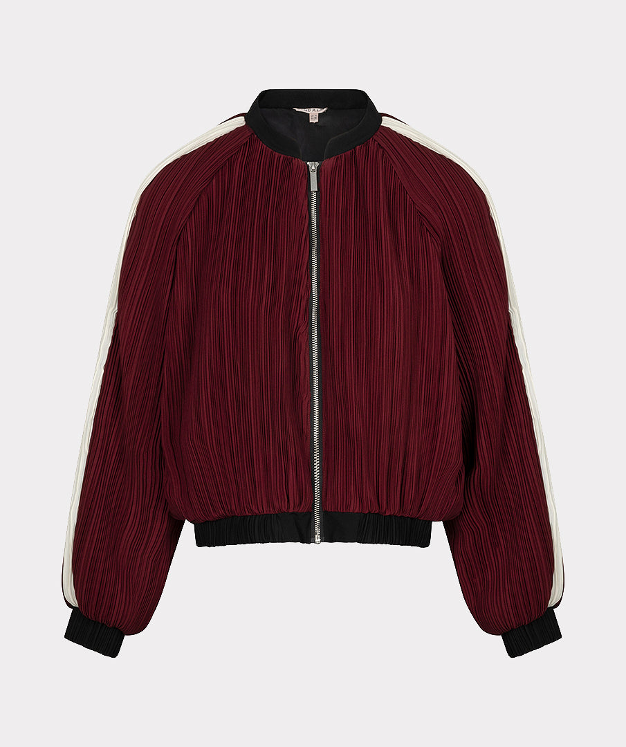 Bomber Plisse Bordeaux