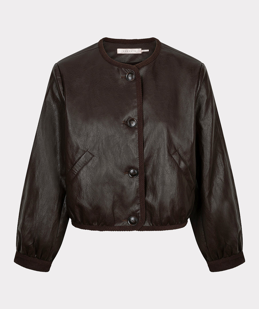 Korte Jas Leatherlook Bruin