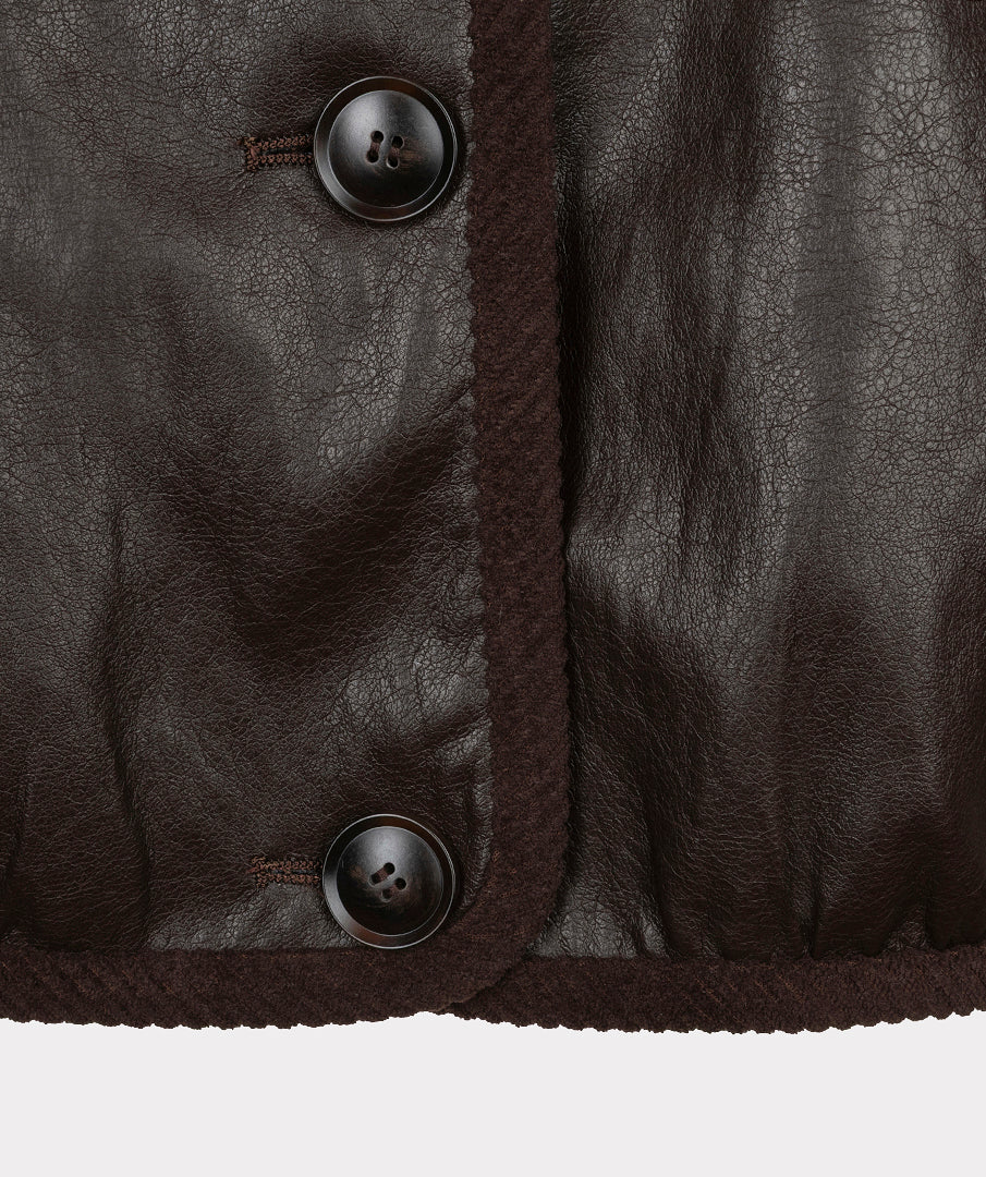 Korte Jas Leatherlook Bruin
