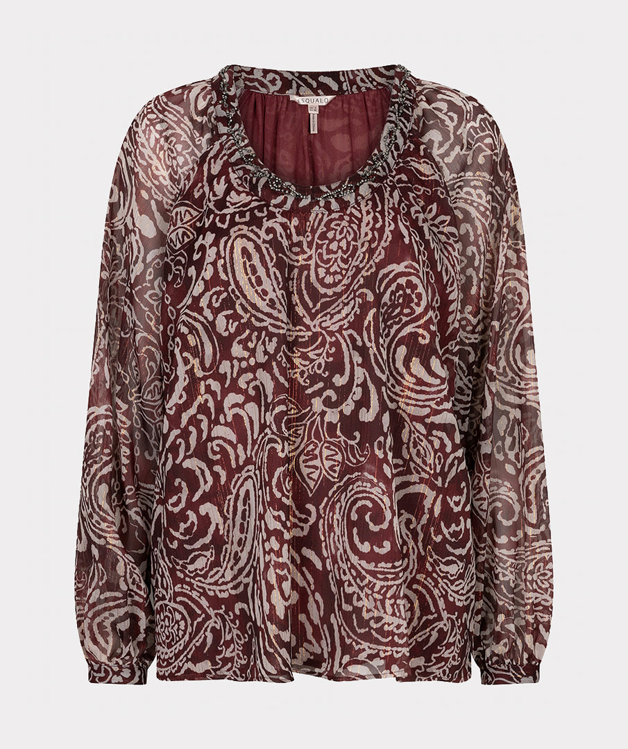 Blouse Paisley Bordeaux