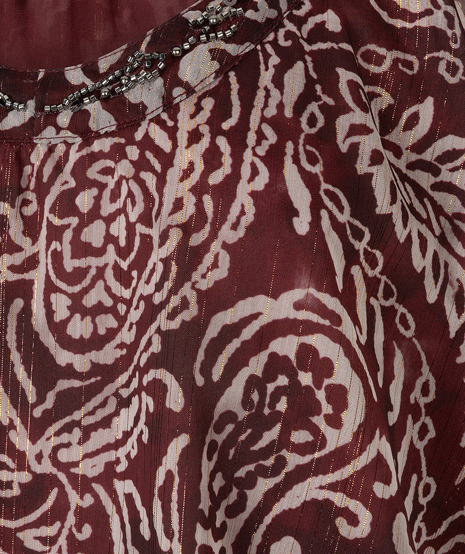 Blouse Paisley Bordeaux
