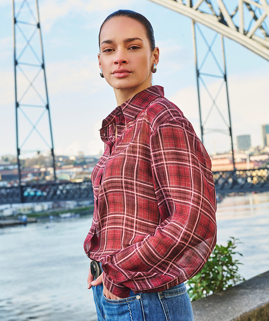 Blouse Ruit Bordeaux