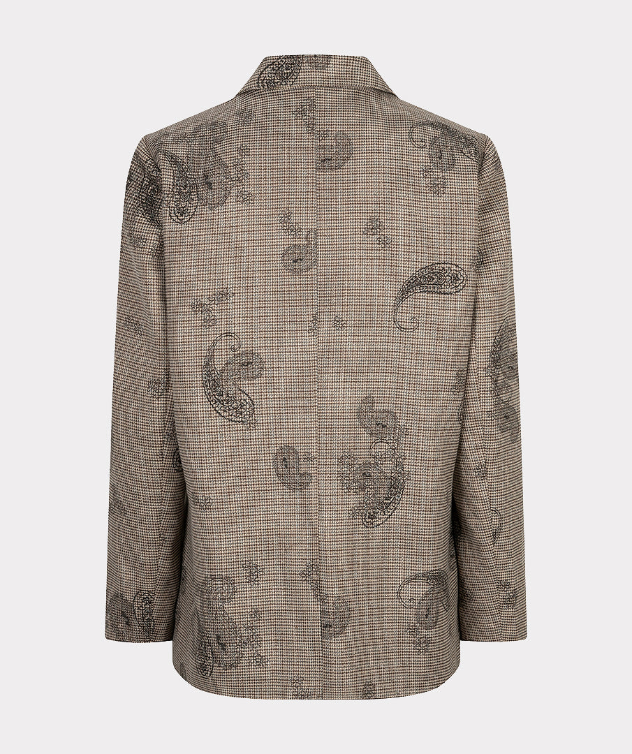 Blazer Paisley Ruit Beige
