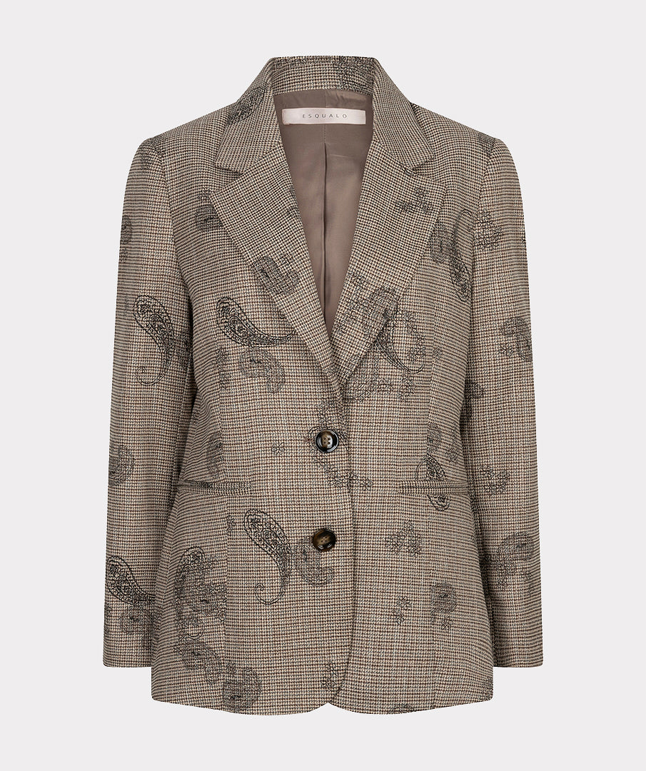 Blazer Paisley Ruit Beige
