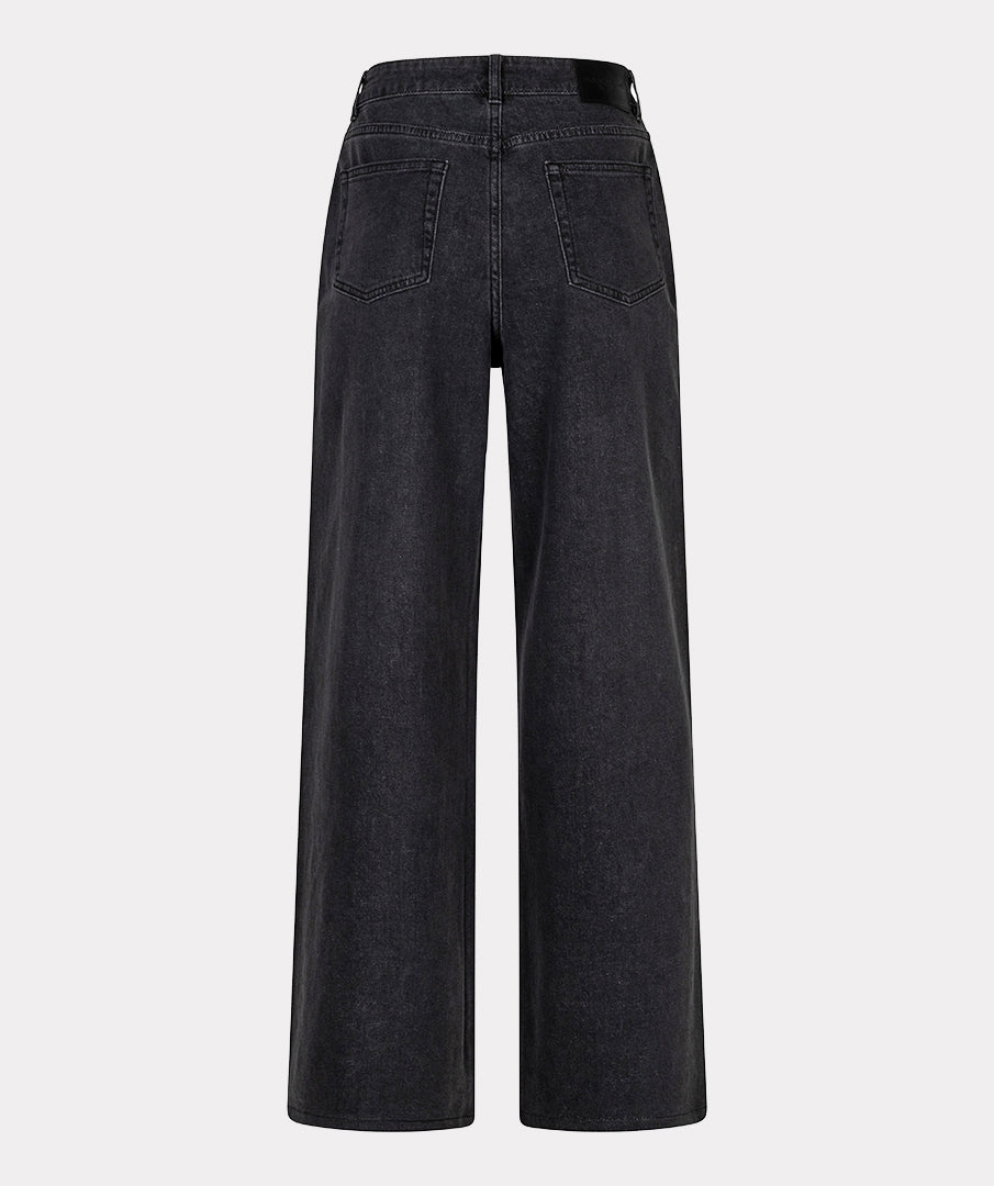 Wide Jeans Strass Zwart