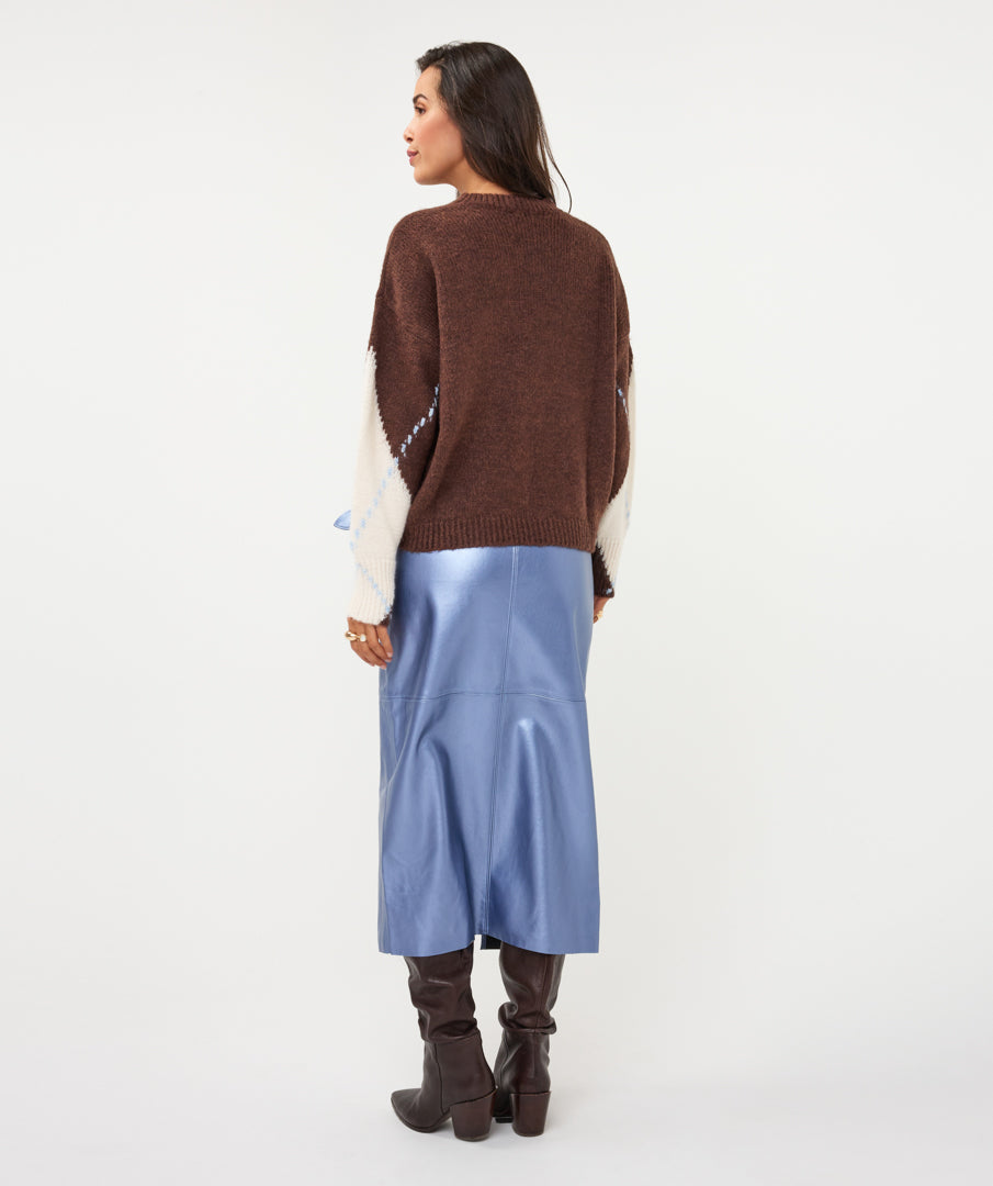 Trui Argyle Bruin