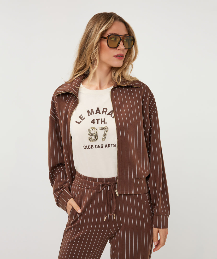 Blouson Krijtstreep Bruin