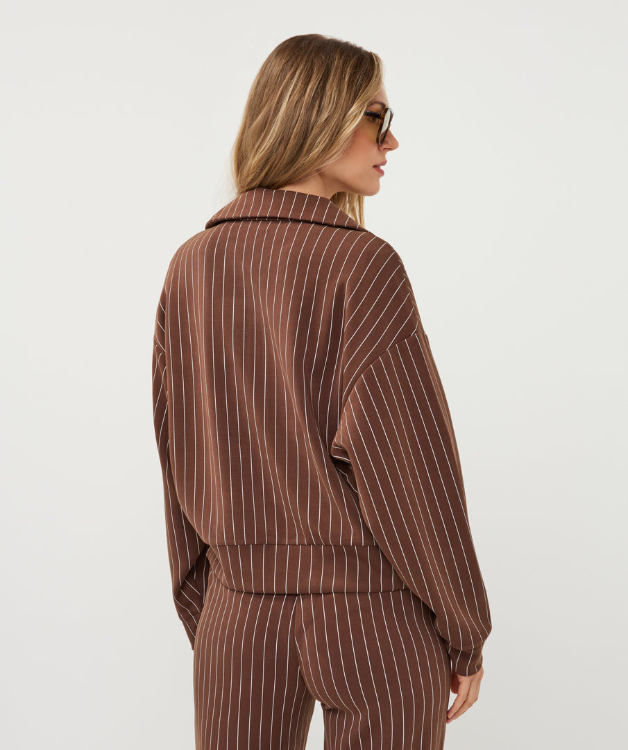 Blouson Krijtstreep Bruin