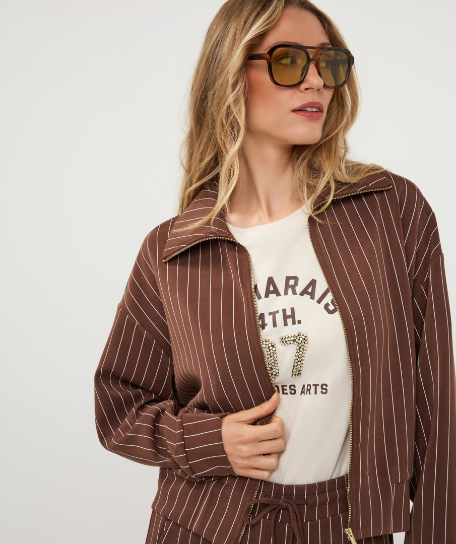 Blouson Krijtstreep Bruin