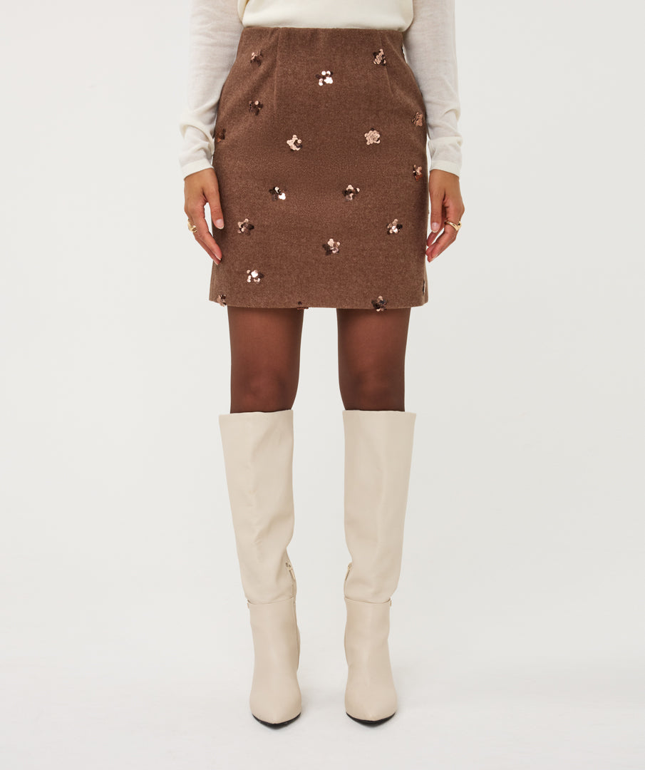 Rok Pailletten Bruin