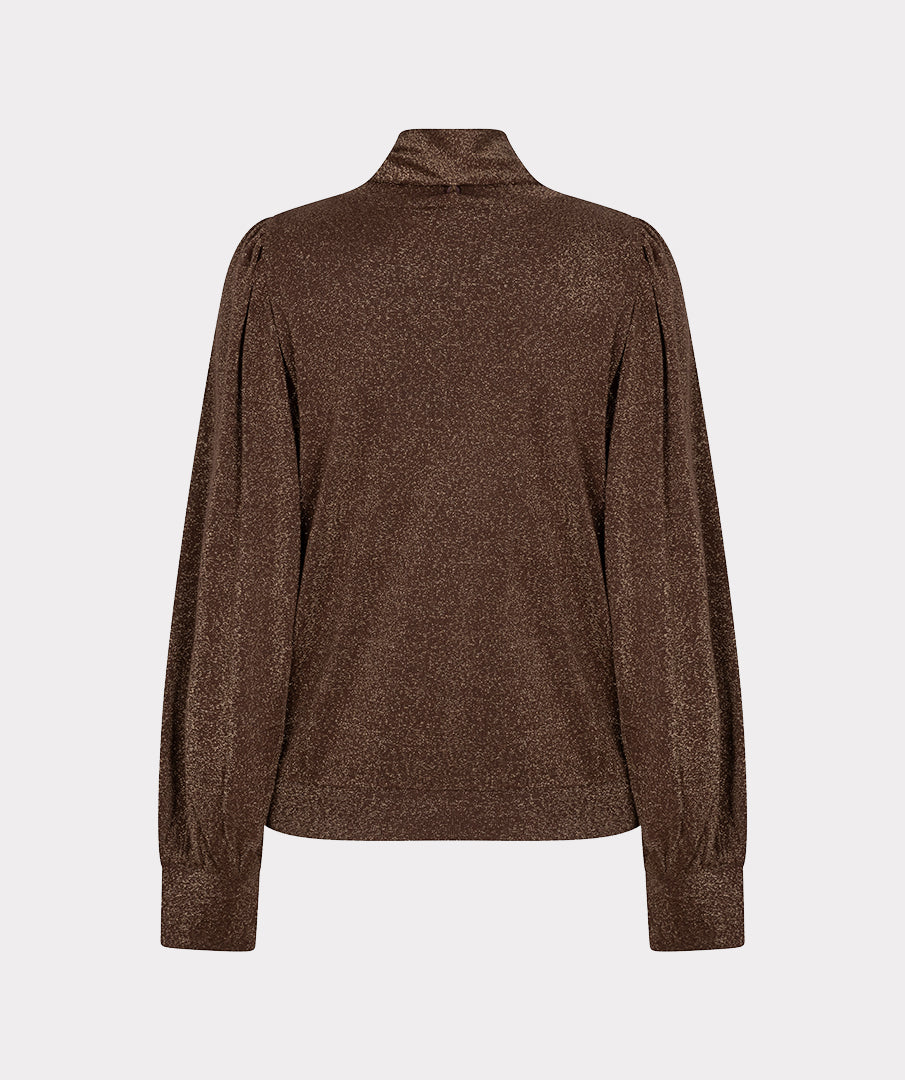 Blouse Strik Lurex Bruin