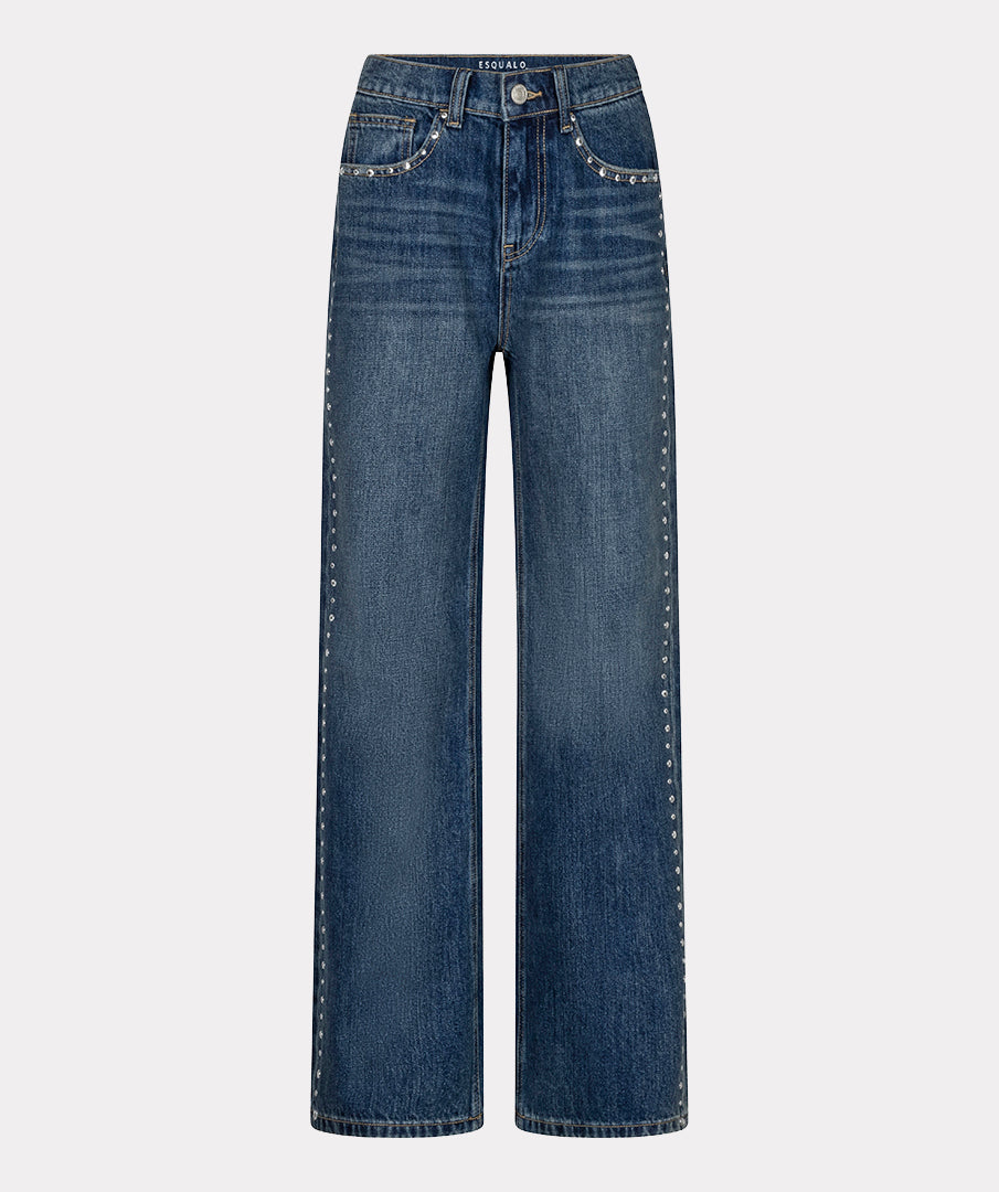 Straight Jeans Studs Blauw