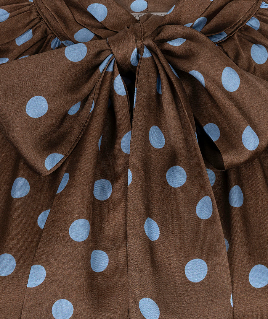 Blouse Strik Stippen Bruin