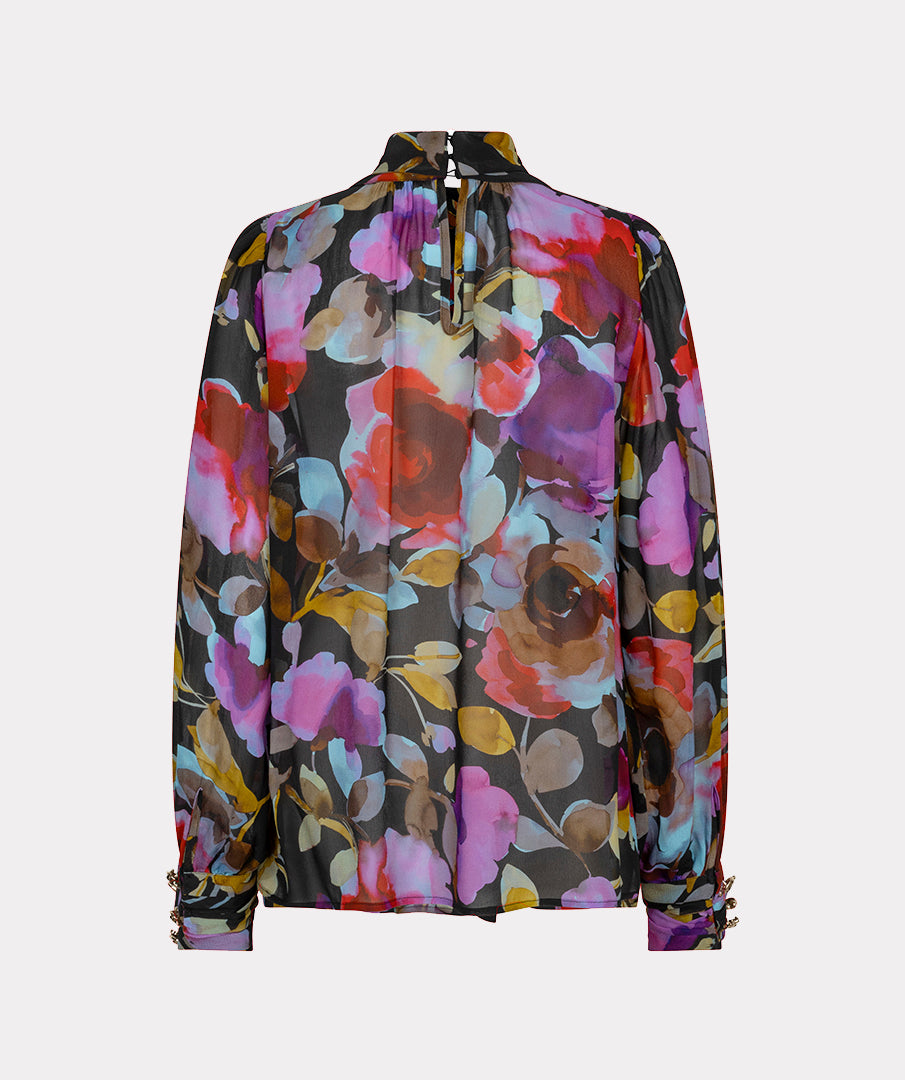 Blouse Bloemenprint Zwart