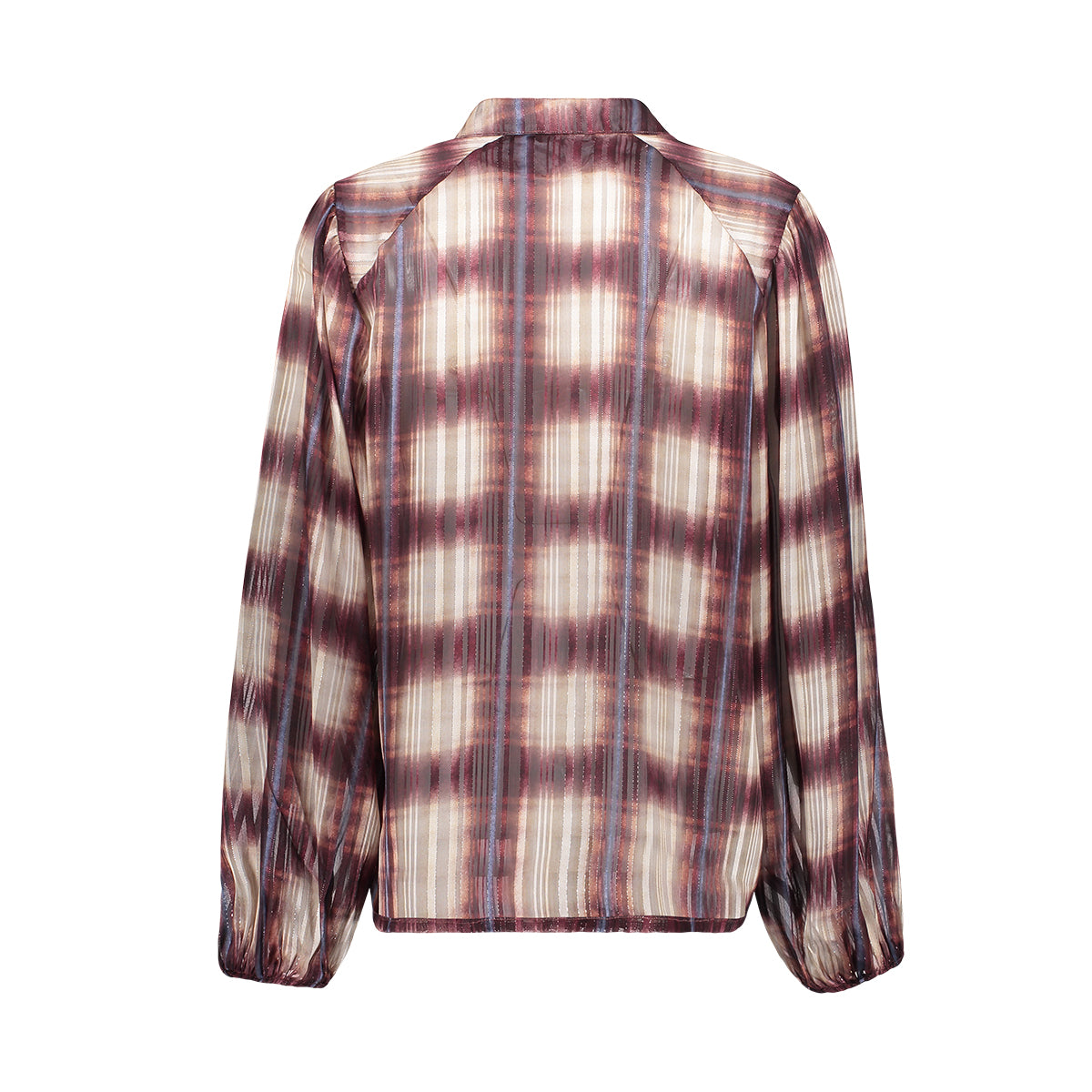 Blouse Ruit Lurex Ecru/Bordeaux