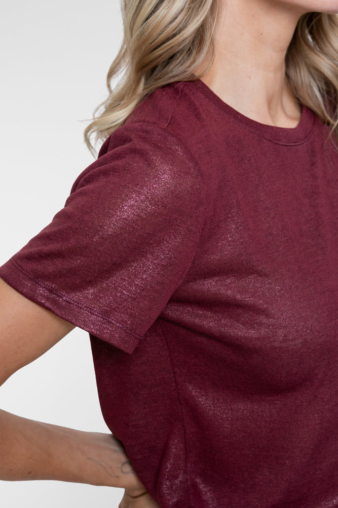 T-shirt Glans Bordeaux