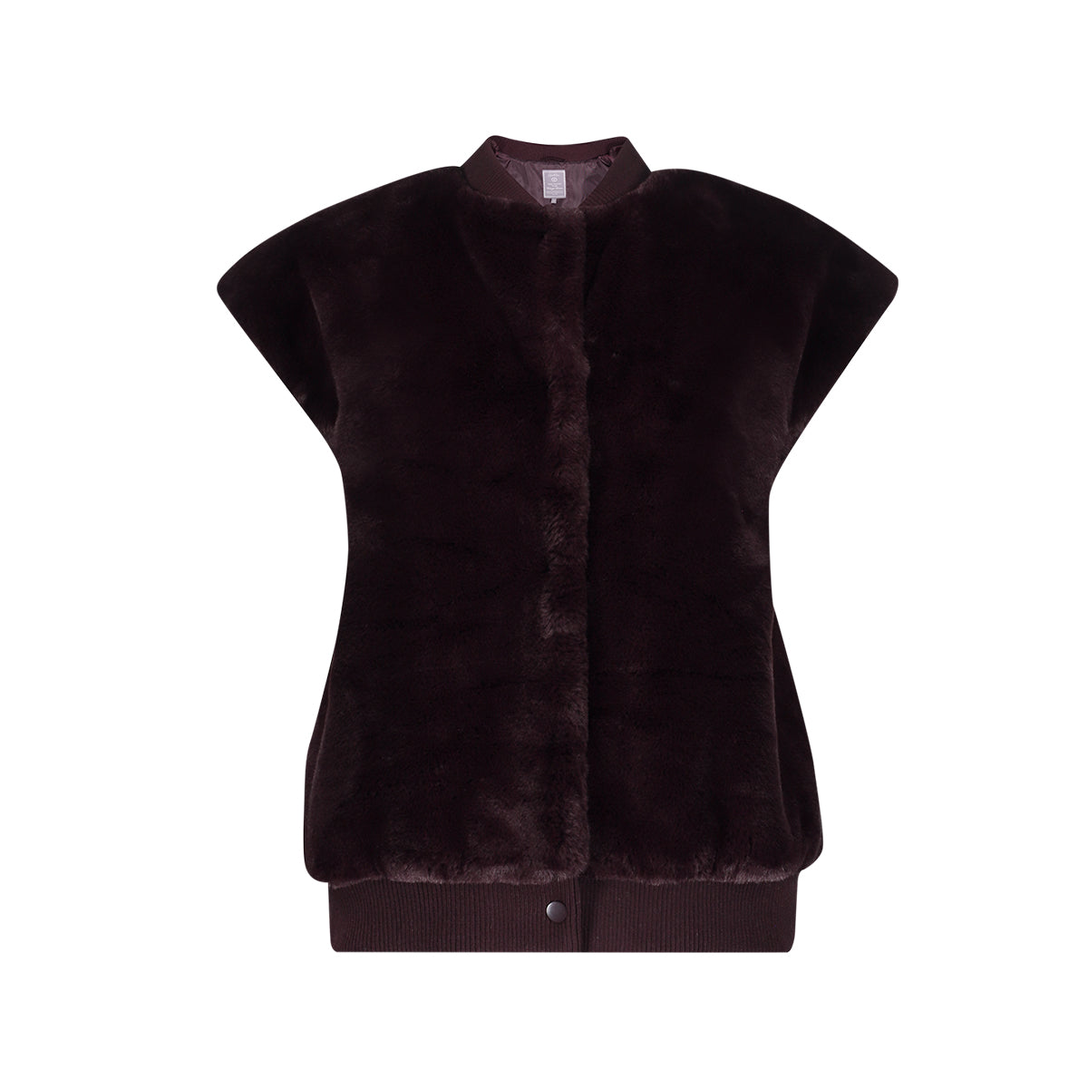 Gilet Fake Fur Bordeaux