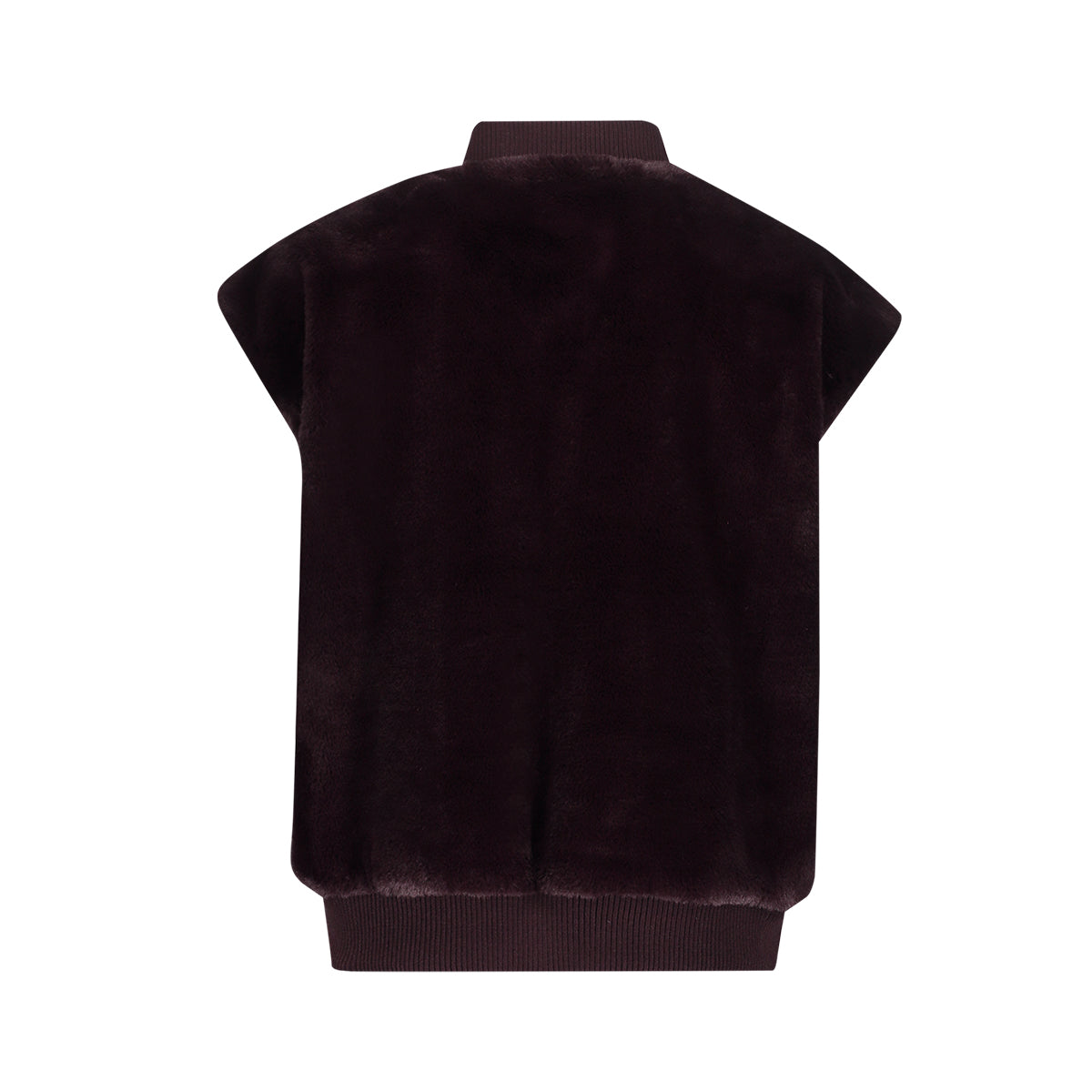 Gilet Fake Fur Bordeaux