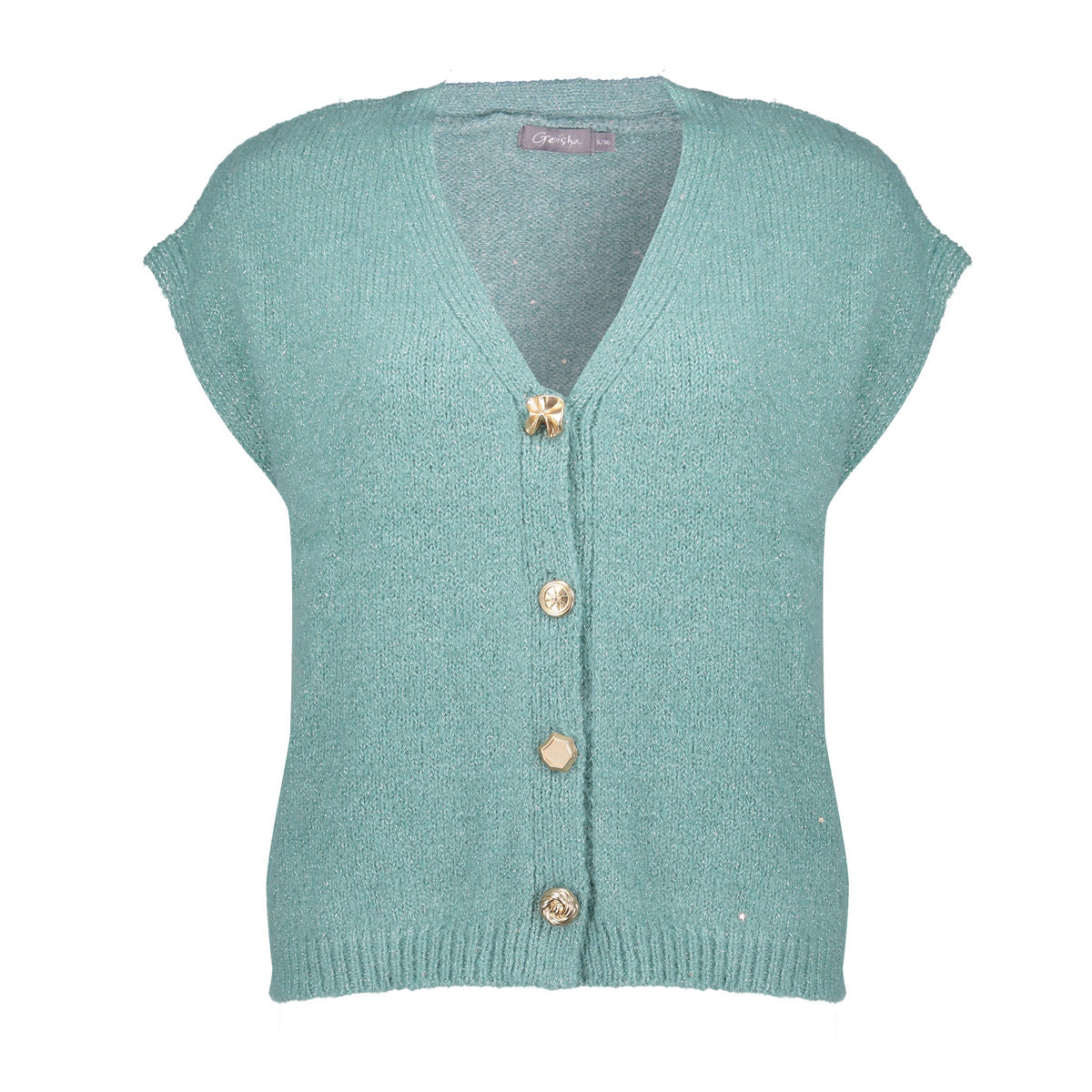 Gilet Sierknopen Aqua