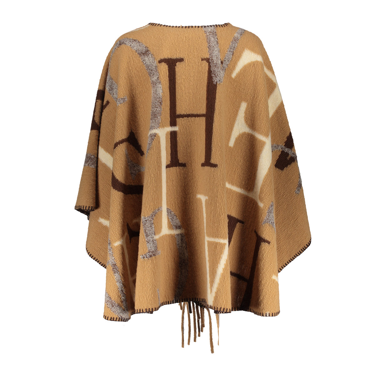 Poncho Letterprint Sand