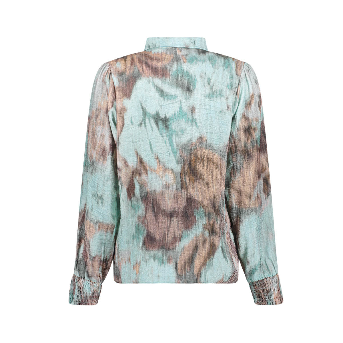 Blouse Aquarelprint Mint/Bruin