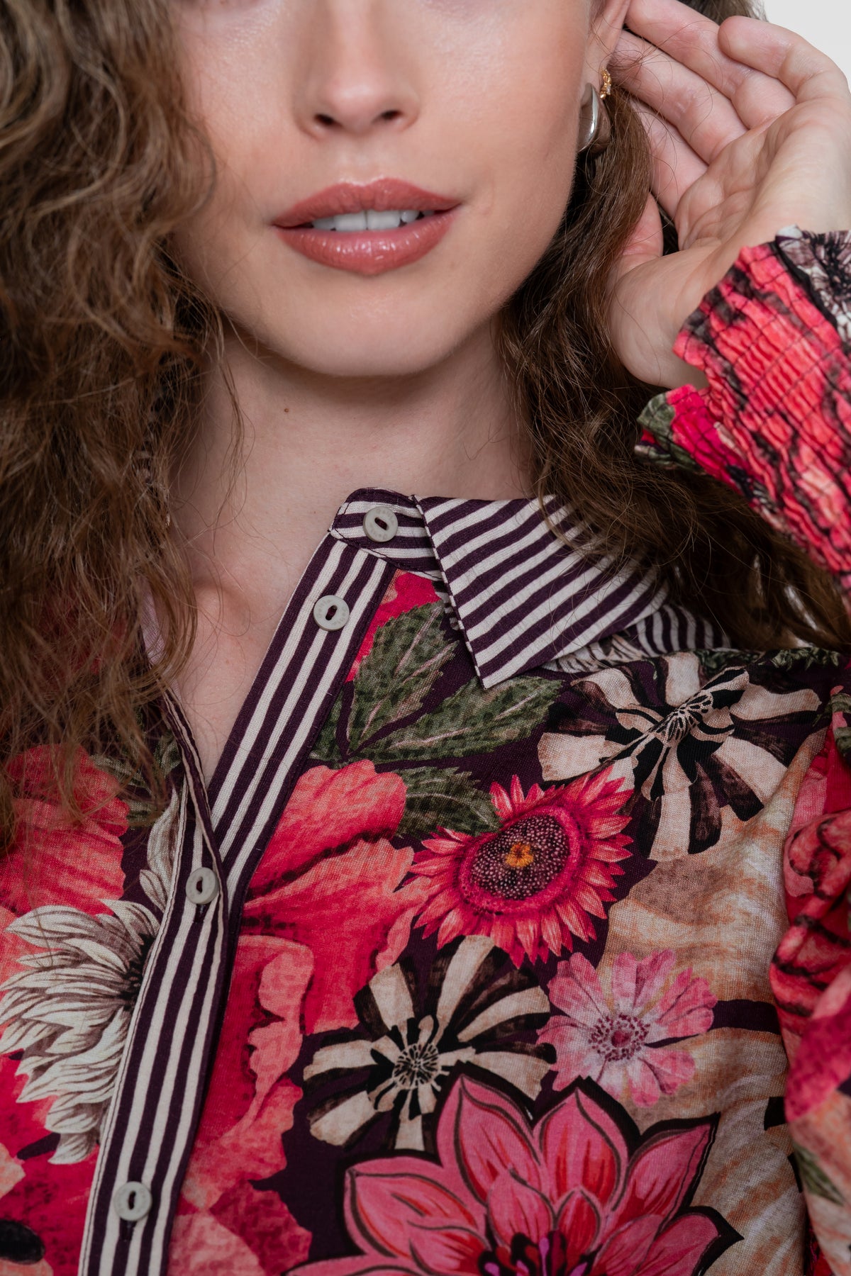 Blouse Bloemenprint Roze/Paars