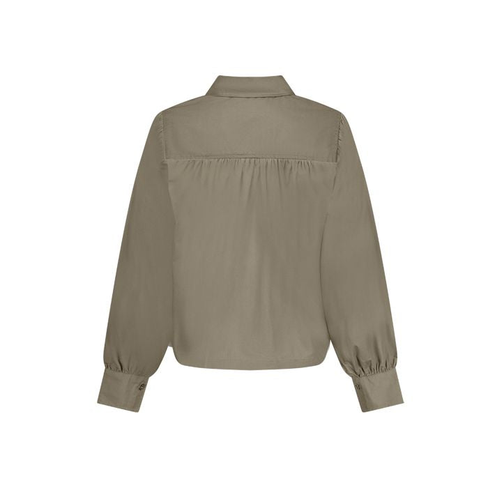 Blouse Plooirug Mosgroen