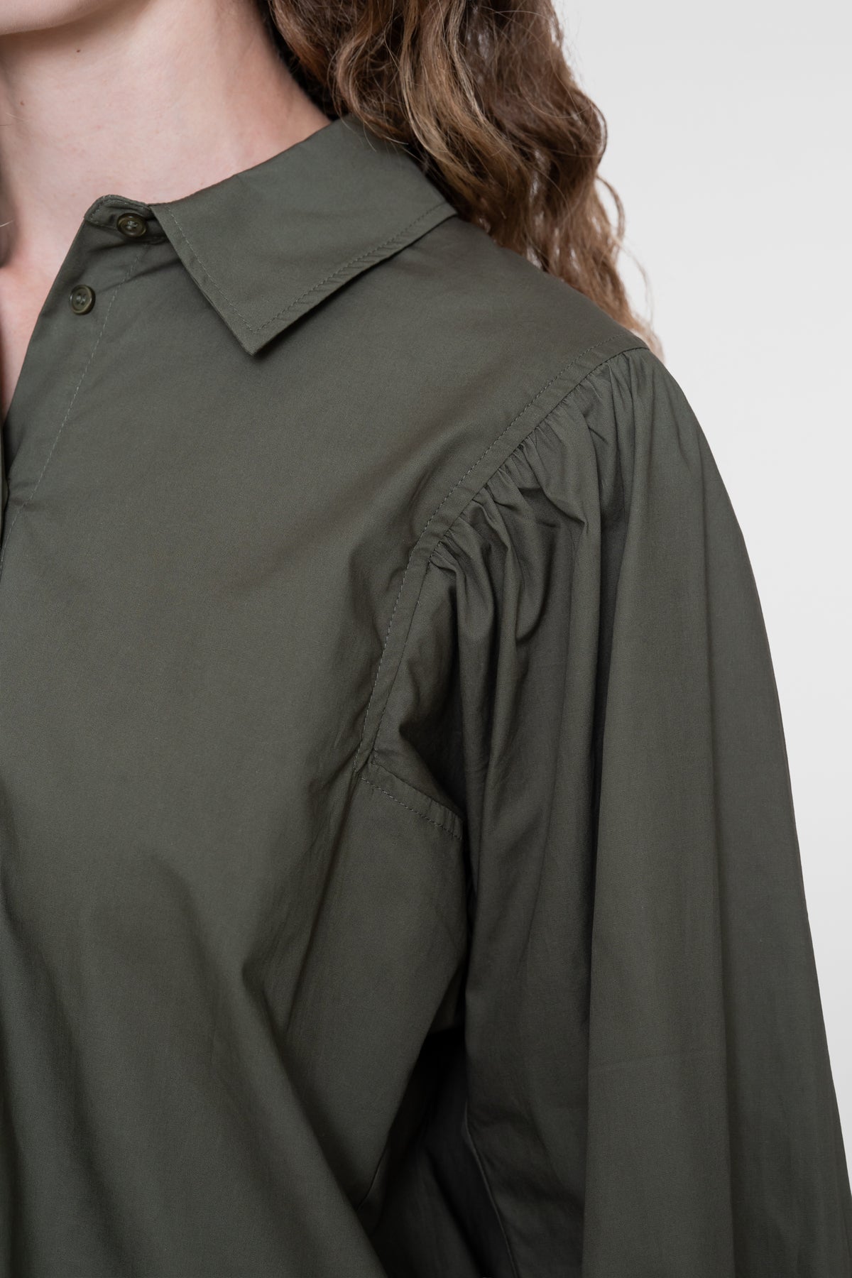 Blouse Plooirug Mosgroen