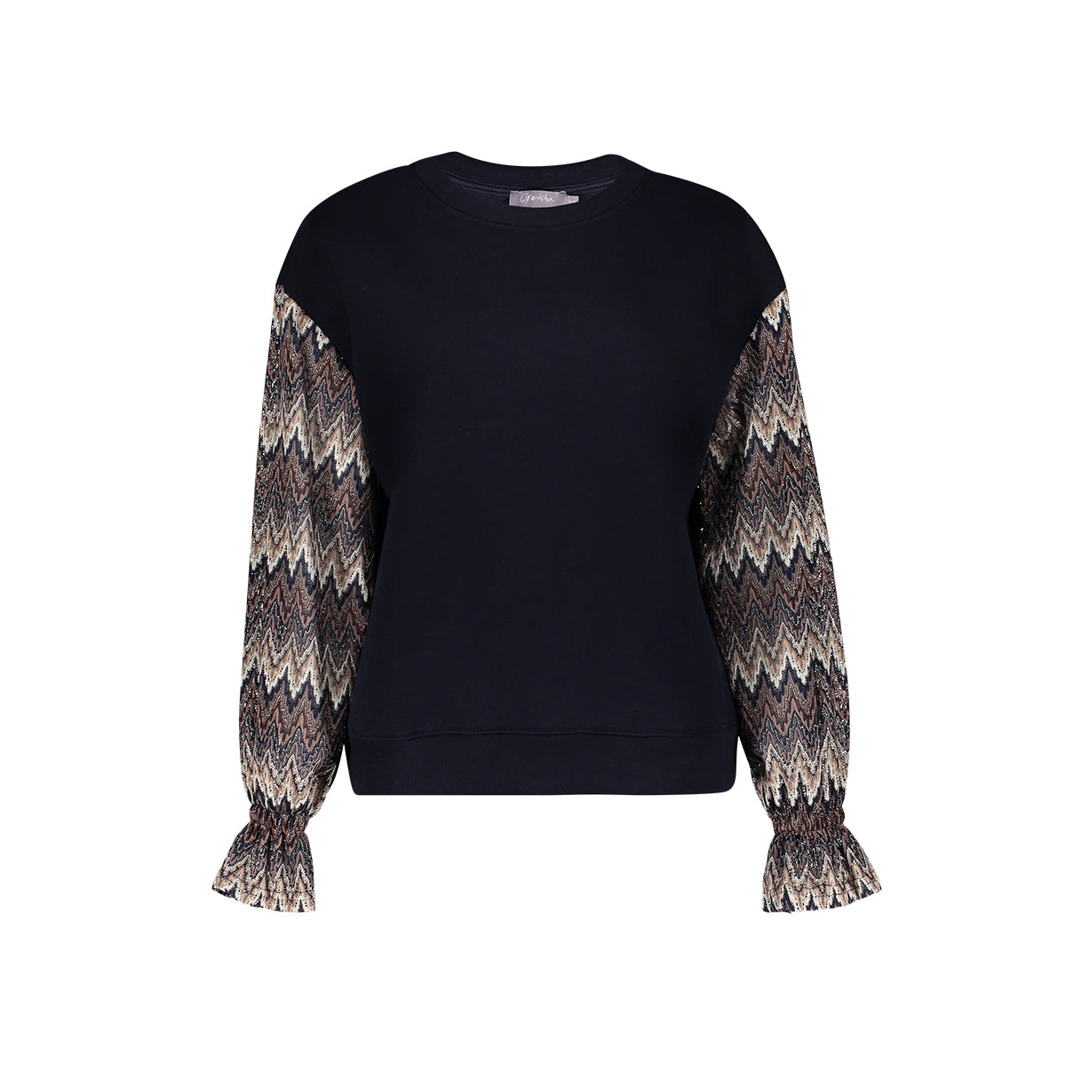 Top Contrastmouw Marineblauw