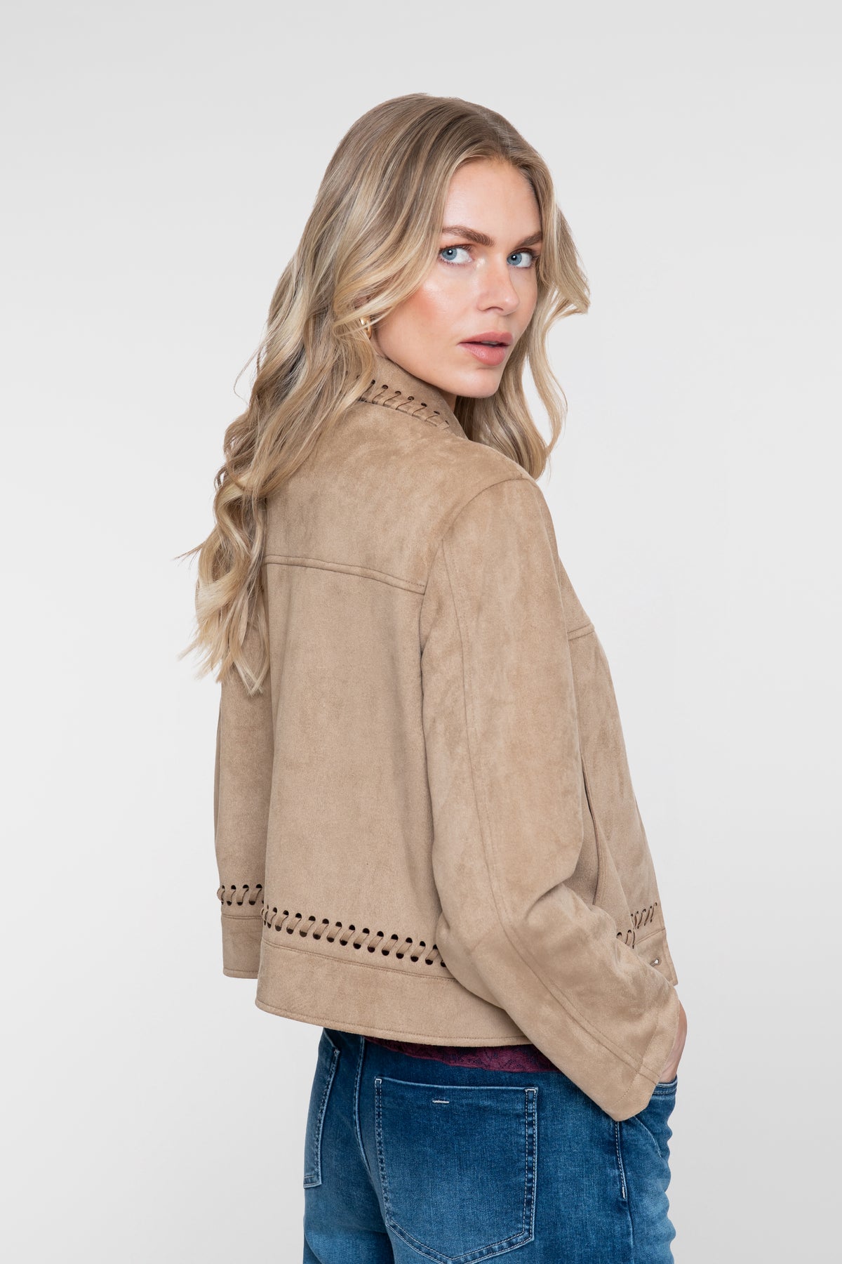 Suedine Jasje Beige