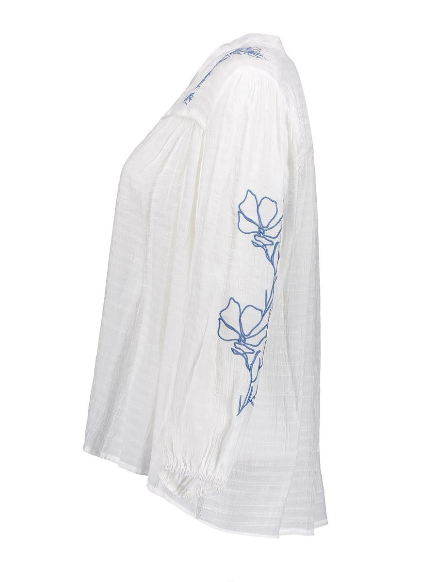 63069-14 0 Blouse wit met borduursel