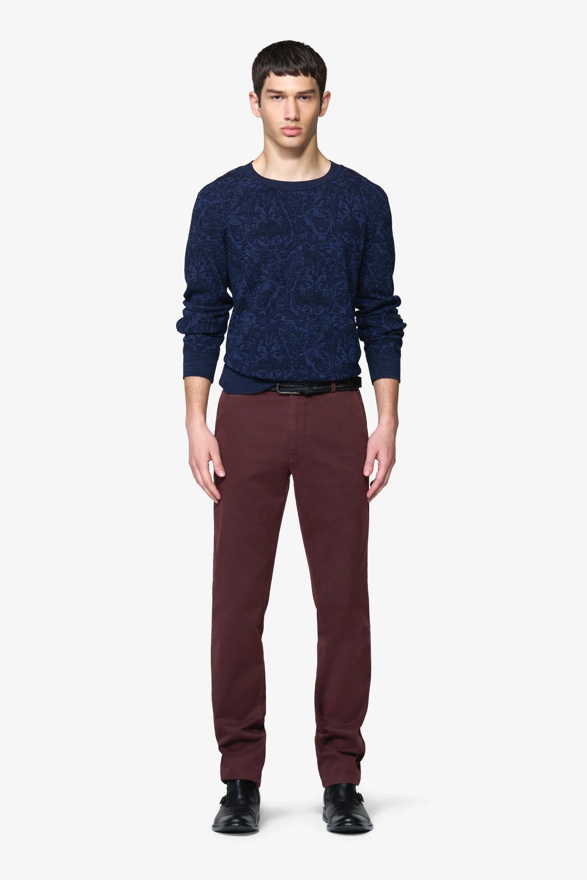 Meyer Bonn chino bordeaux – totaallook