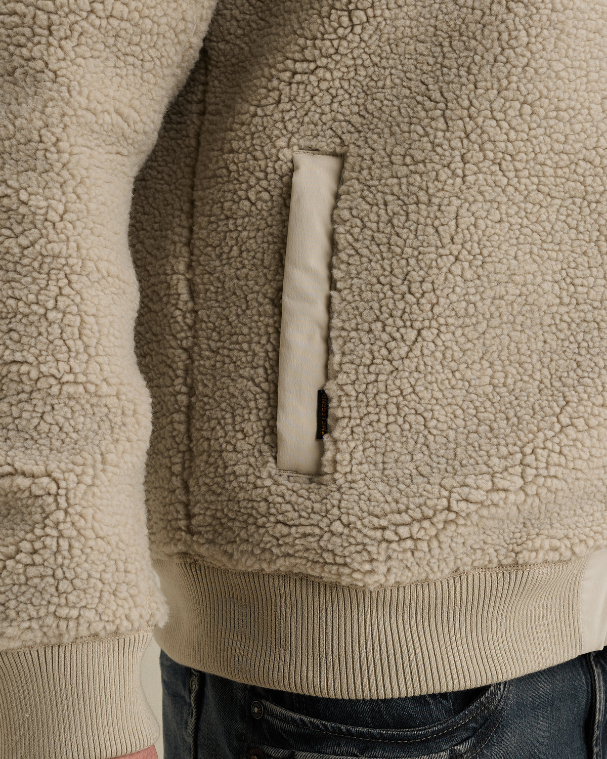 PME Legend jas grijs – Sherpa Hybrid Jacket badge
