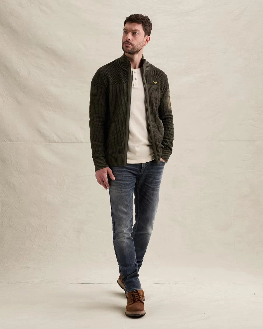 Vest Rits Flight Pocket Donkergroen