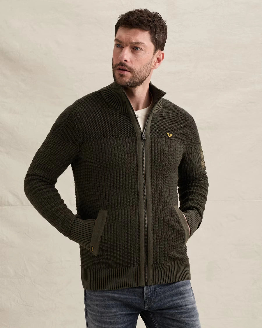 Vest Rits Flight Pocket Donkergroen