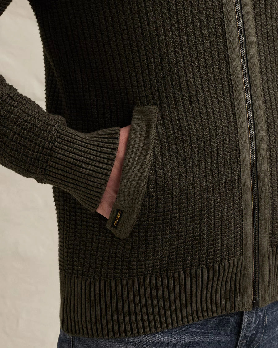 Vest Rits Flight Pocket Donkergroen